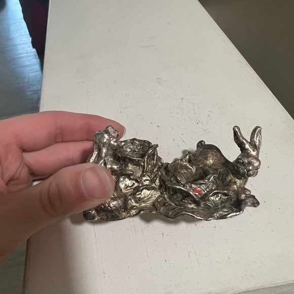 Vintage 1998 Arthur Court Rabbit Bunny Salt and Pepper Shaker Candle Holder - Picture 5 of 8